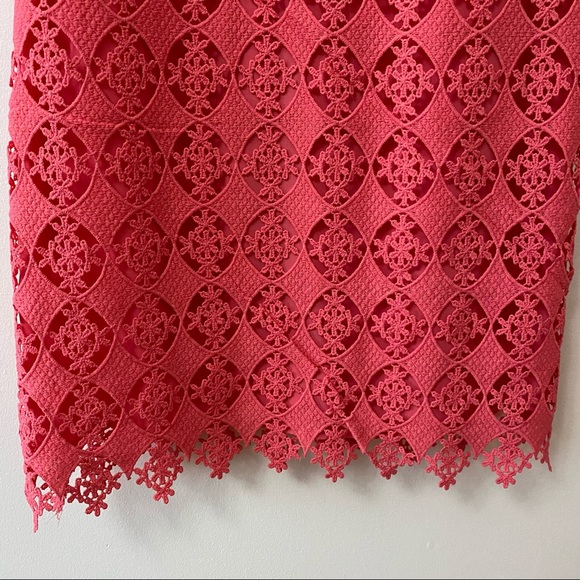 ALYA PEACH CROCHET SHORT SLEEVE MINI DRESS - Picture 5 of 8